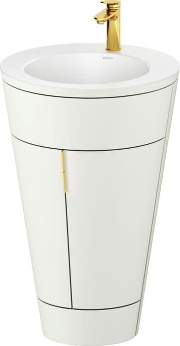 Duravit Starck 1,c-bonded Set S19512O34390010 Griff Gold, Keramik Weiß Matt, Innenbeleuchtung, bodenstehend, Nordic Weiß Seidenmatt, 864 x 560 x 605 mm