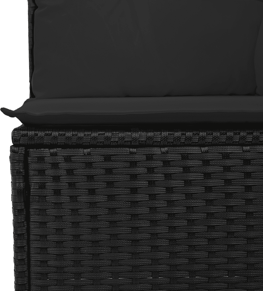 vidaXL Salon de jardin 12 pcs avec coussins noir résine tressée
