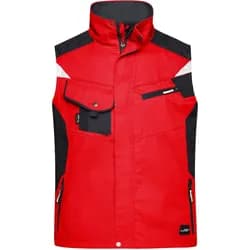 James & Nicholson Unisex Workwear Gilet Strong Weste JN822 red/black XL