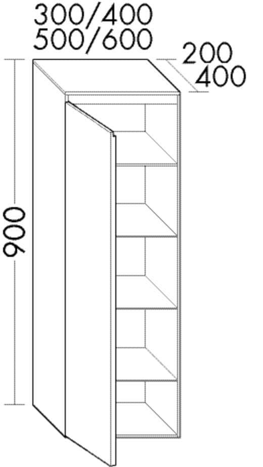 Burgbad Halbhoher Schrank rc40 Solid Hochglanz Eiche Schwarz/Sandstein Matt, UHEJ030LF4603A0376 UHEJ030LF4603A0376