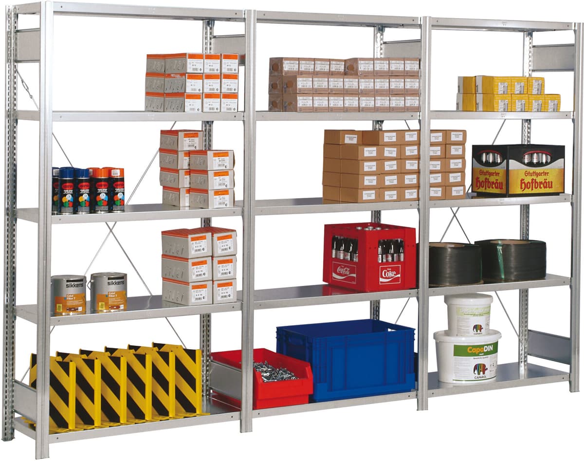 Regalwerk BERT Lagerregal Anbaufeld HxBxT 3000x875x300mm 7 Fachböden Fachlast 350kg (B3-59309-30)