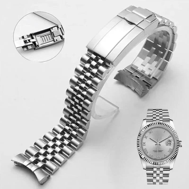NONE 904L Jubilee Watch Band for Rolex Sub GMT Yacht Daytona Men Watch Strap Luxury Bracelet Mod Parts Replacement Accessories 20mm